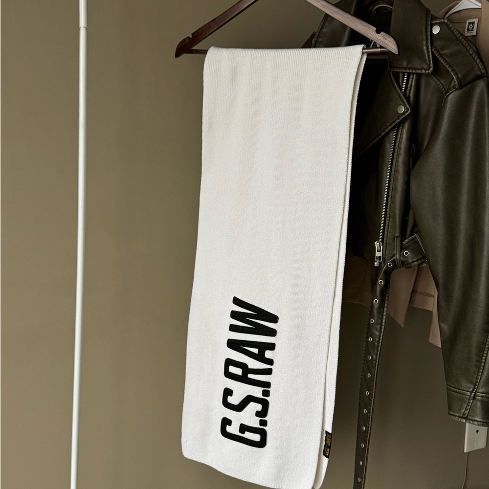 G.S. RAW White Logo Scarf